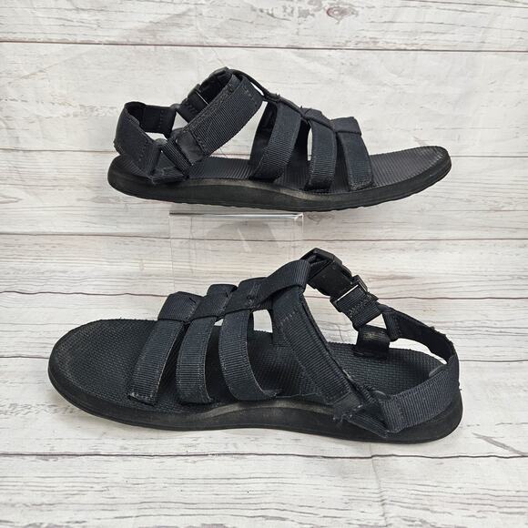 Teva Hiking Sandals Dorado Black Strappy Womens Sz 9 Adjustable 1106854 - Picture 2 of 5